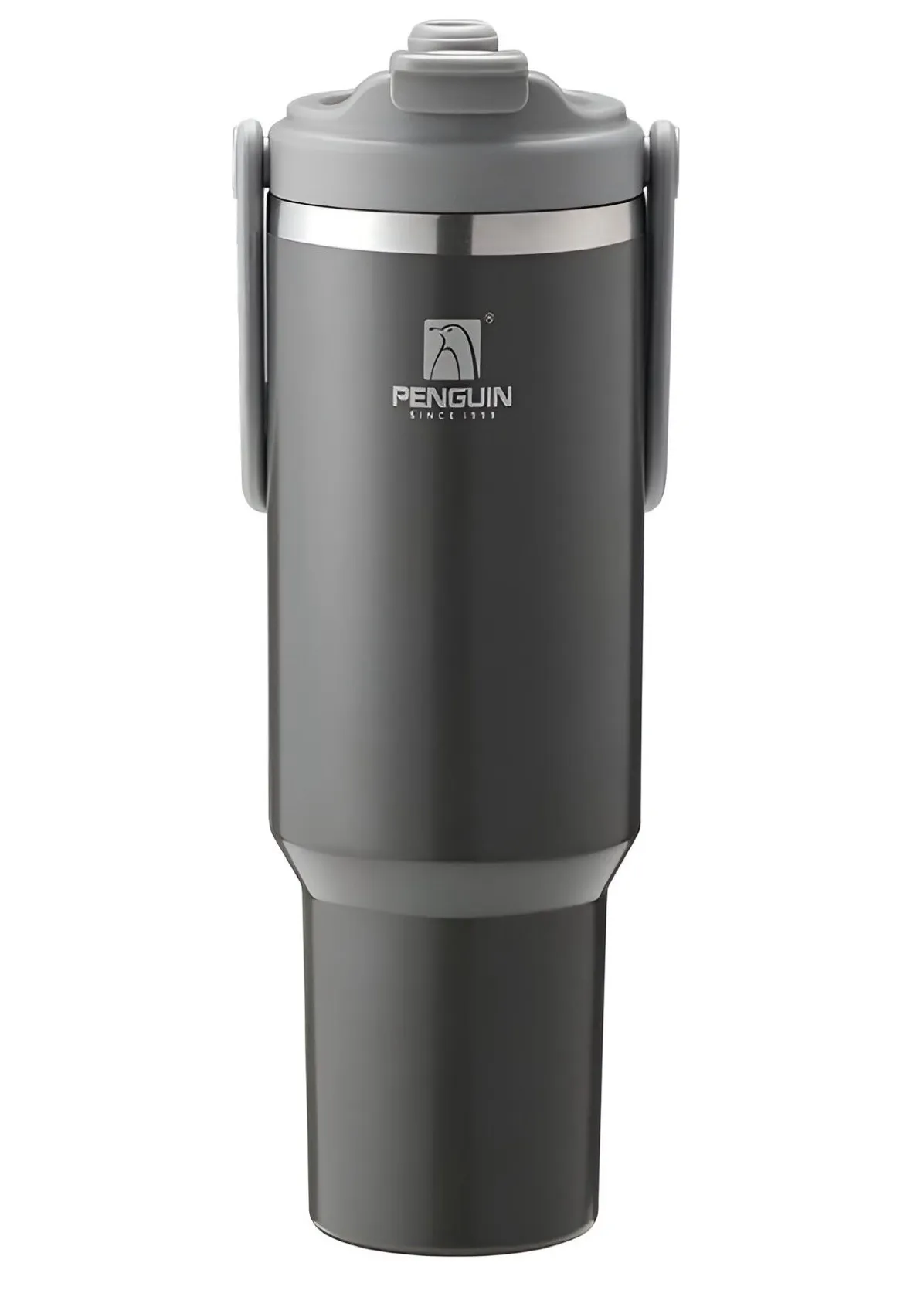Dual-Lid Travel Tumbler in Black, view 1