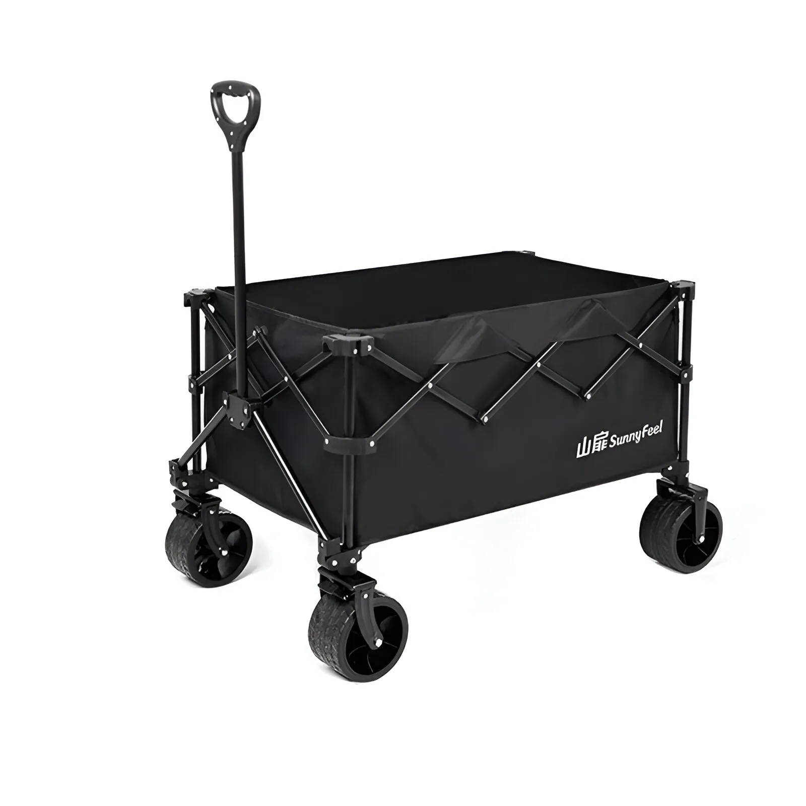Quiet Roll Folding Wagon in Black, view 5
