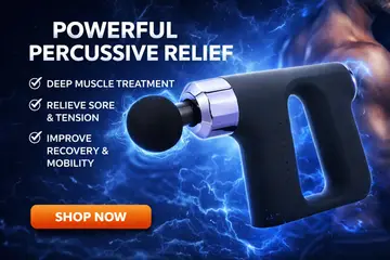 High-Torque Deep Tissue Percussion Massage Gun for Muscle Recovery & Pain Relief in Black, view 5
