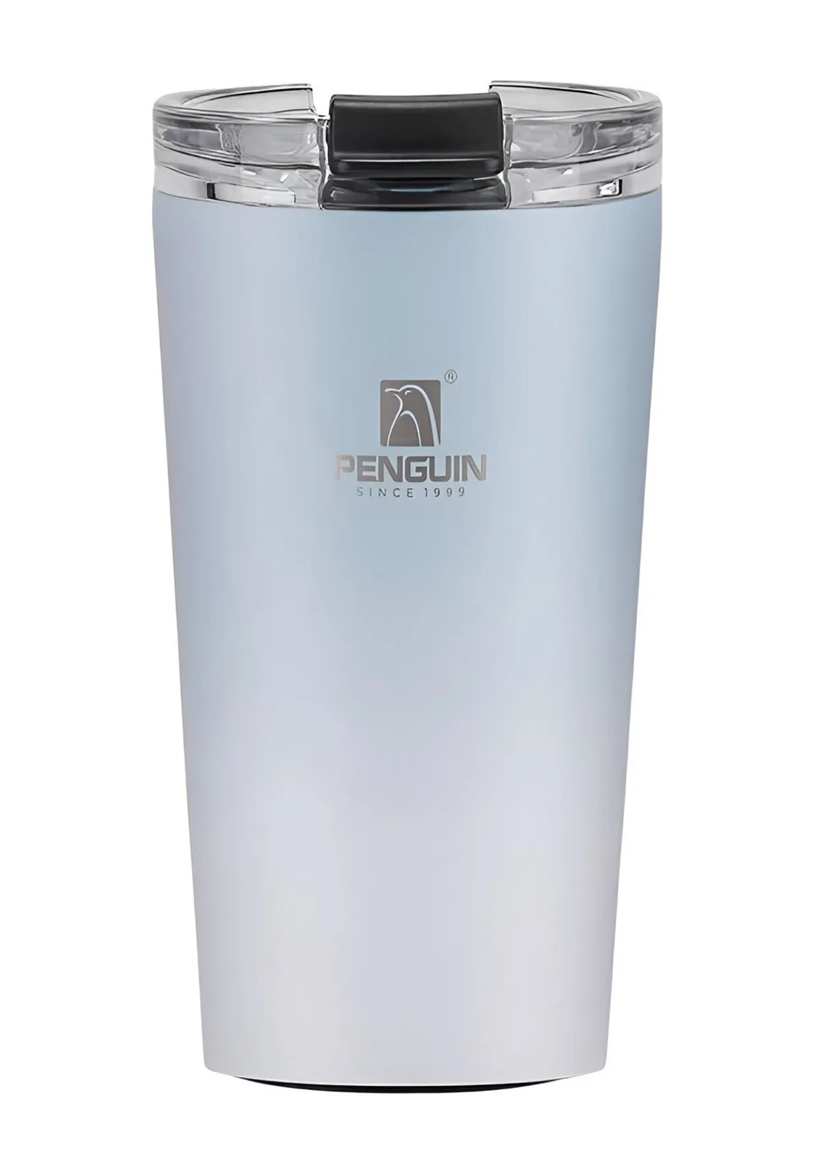 350ml Penguin Stainless Steel Thermal Travel Mug with Dual-Sip Lid in Blue, view 1