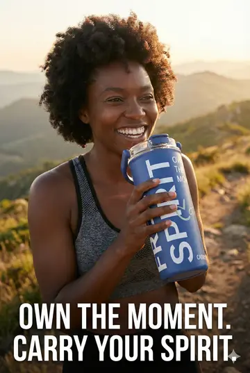 CARRY ME Premium Insulated Stainless Steel Travel Tumbler with Handle in Dark Blue, view 4