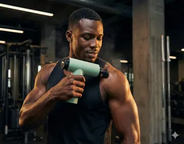 2-in-1 Percussion Massage Gun & Air Inflator with 4 Speed Levels in Green, view 4