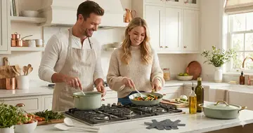 Premium Ceramic Nonstick Cookware Set with Gold Handles in Sage Green, view 4