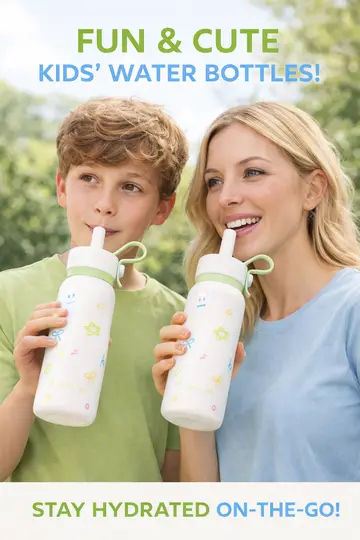 700ML Carry Me Premium Stainless Steel Water Bottle with Flip Straw & Carry Loop in Green, view 4
