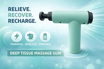 2-in-1 Percussion Massage Gun & Air Inflator with 4 Speed Levels in Green, view 6