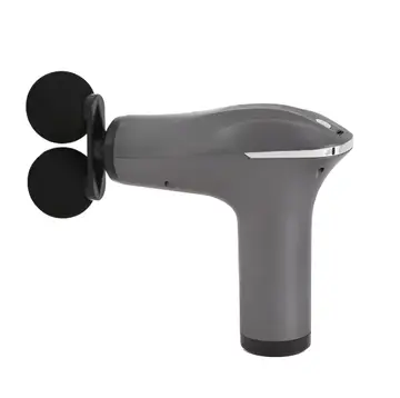 Dual-Head Deep Tissue Percussion Massage Gun in Grey, view 1