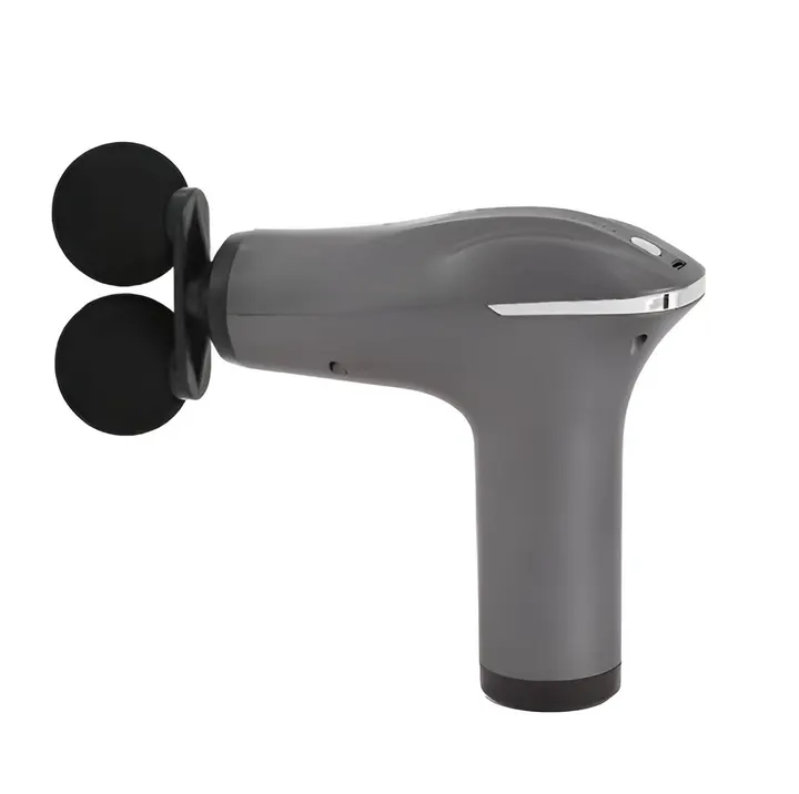 Dual-Head Deep Tissue Percussion Massage Gun in Grey, view 2