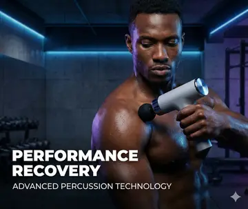 High-Torque Deep Tissue Percussion Massage Gun for Muscle Recovery & Pain Relief in Grey, view 3