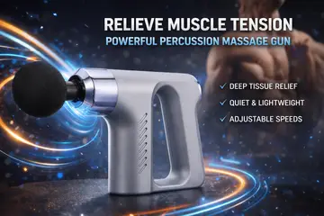 High-Torque Deep Tissue Percussion Massage Gun for Muscle Recovery & Pain Relief in Grey, view 5