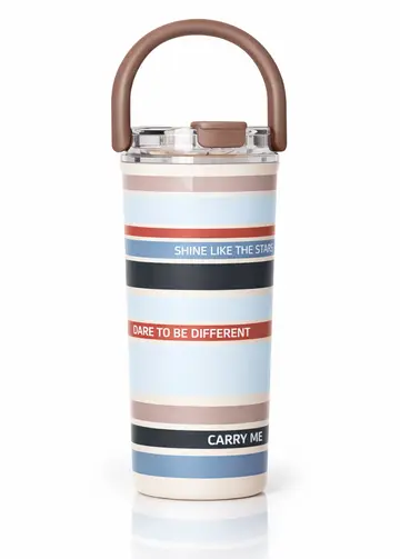 CARRY ME Premium Insulated Stainless Steel Travel Tumbler with Handle in Light Blue, view 1