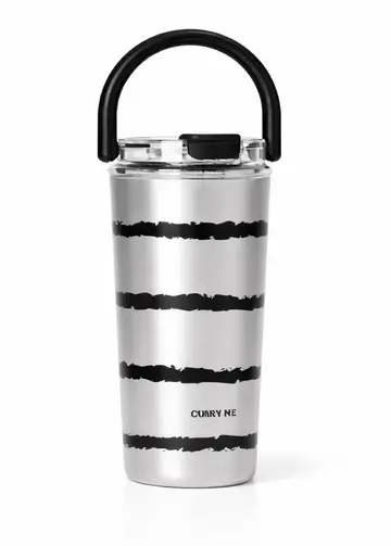 CARRY ME Premium Insulated Stainless Steel Travel Tumbler with Handle in Silver, view 1