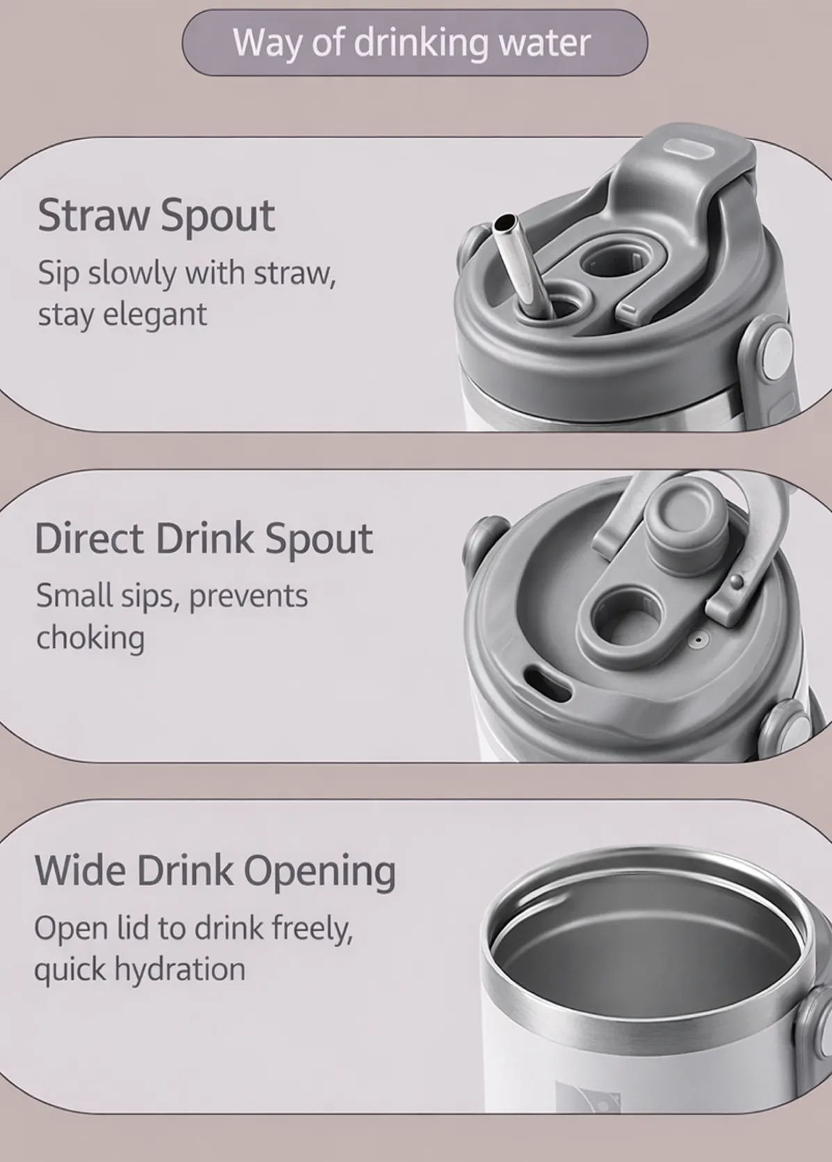 Dual-Lid Travel Tumbler in Black, view 2