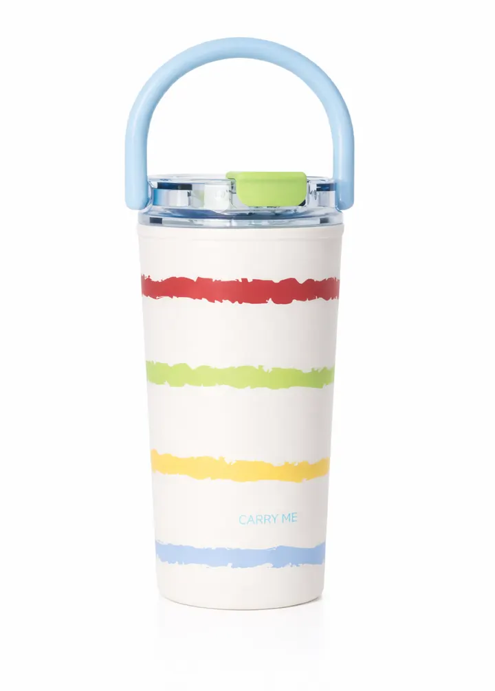 CARRY ME Premium Insulated Stainless Steel Travel Tumbler with Handle in White, view 4