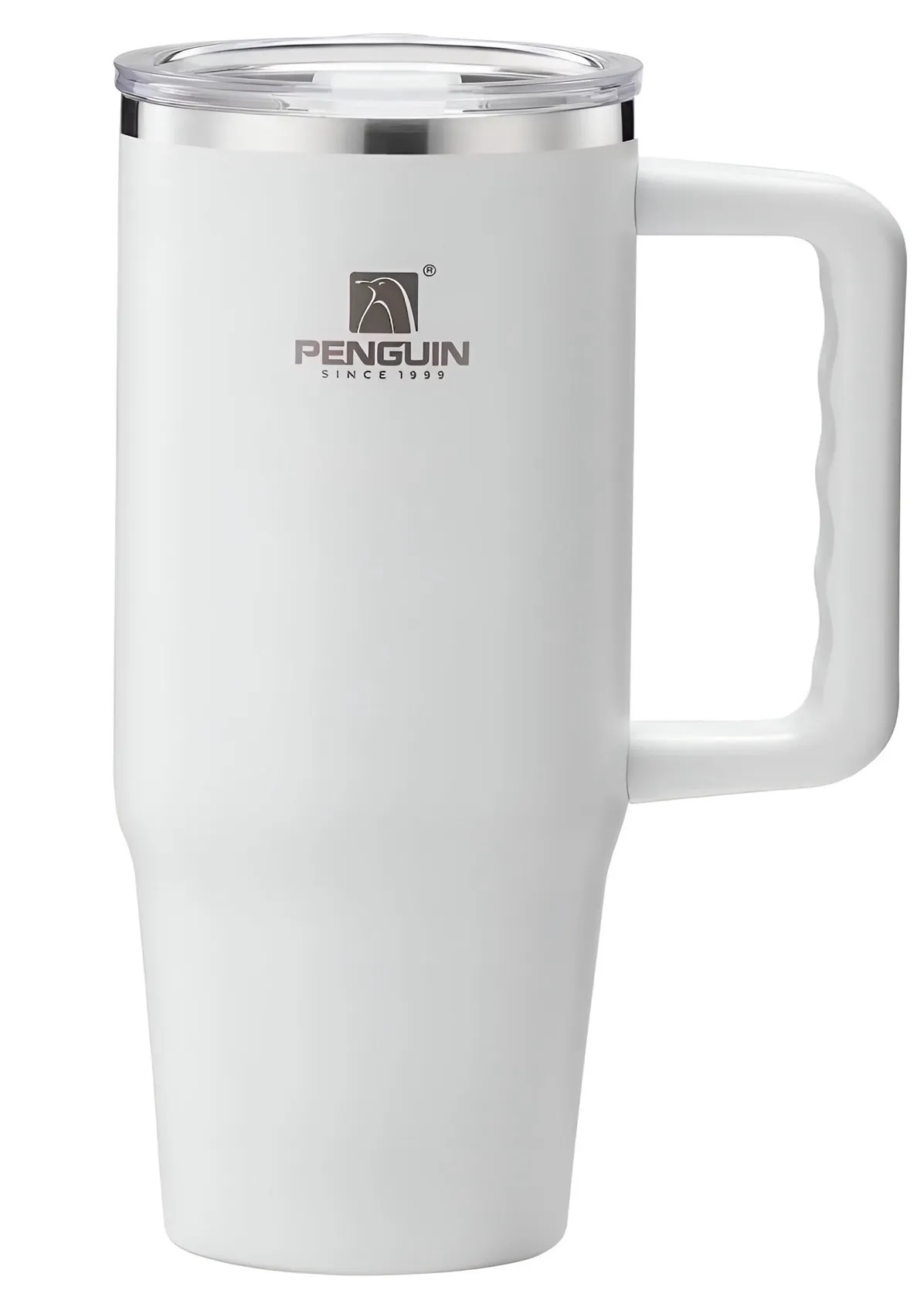 Grip Handle Travel Mug in White, view 1