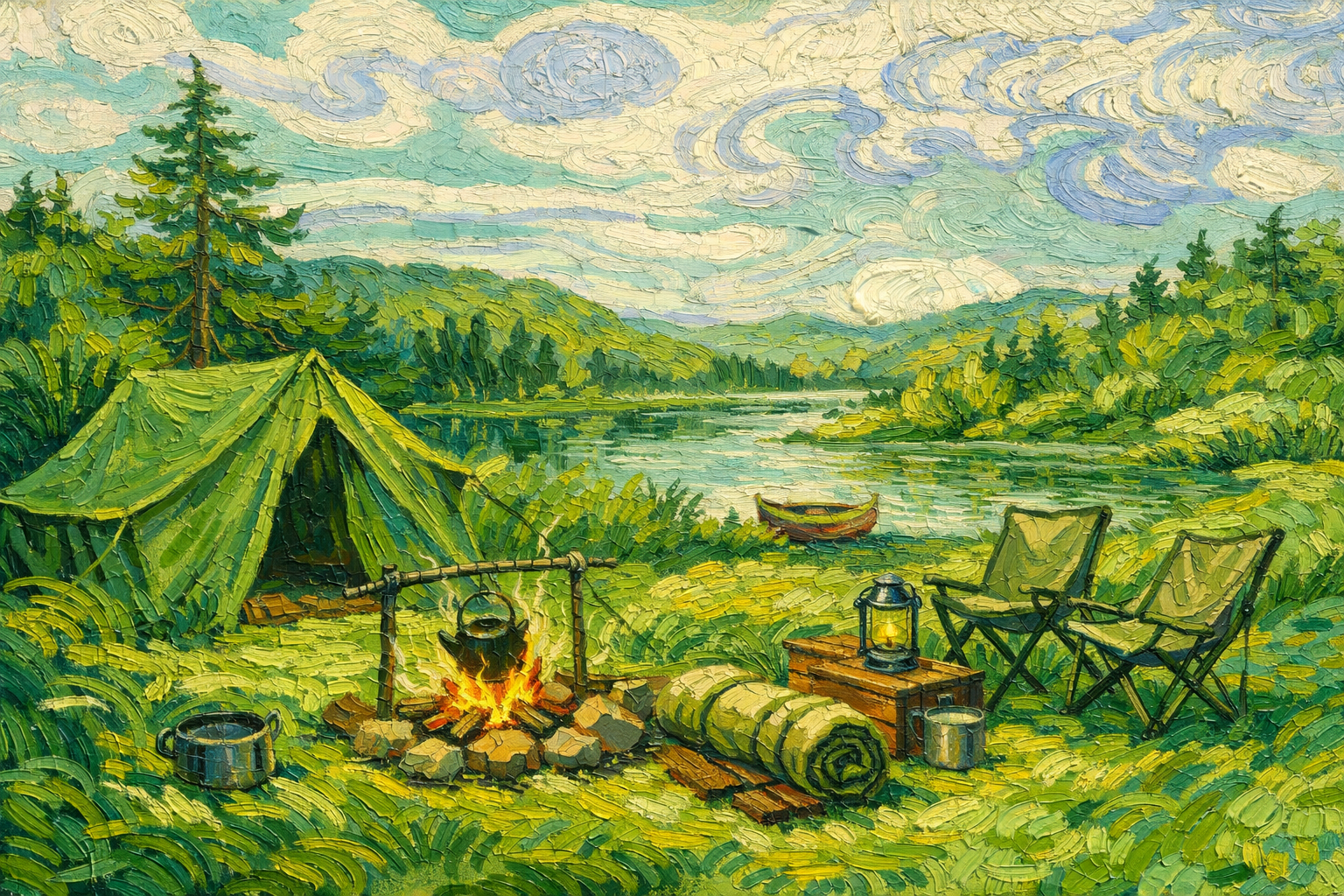 Camping hero illustration